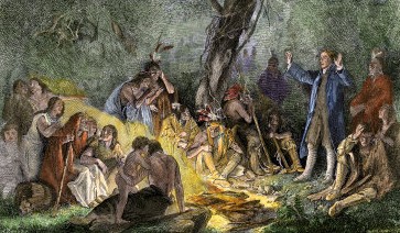 David Zeisberger predicando a los indios